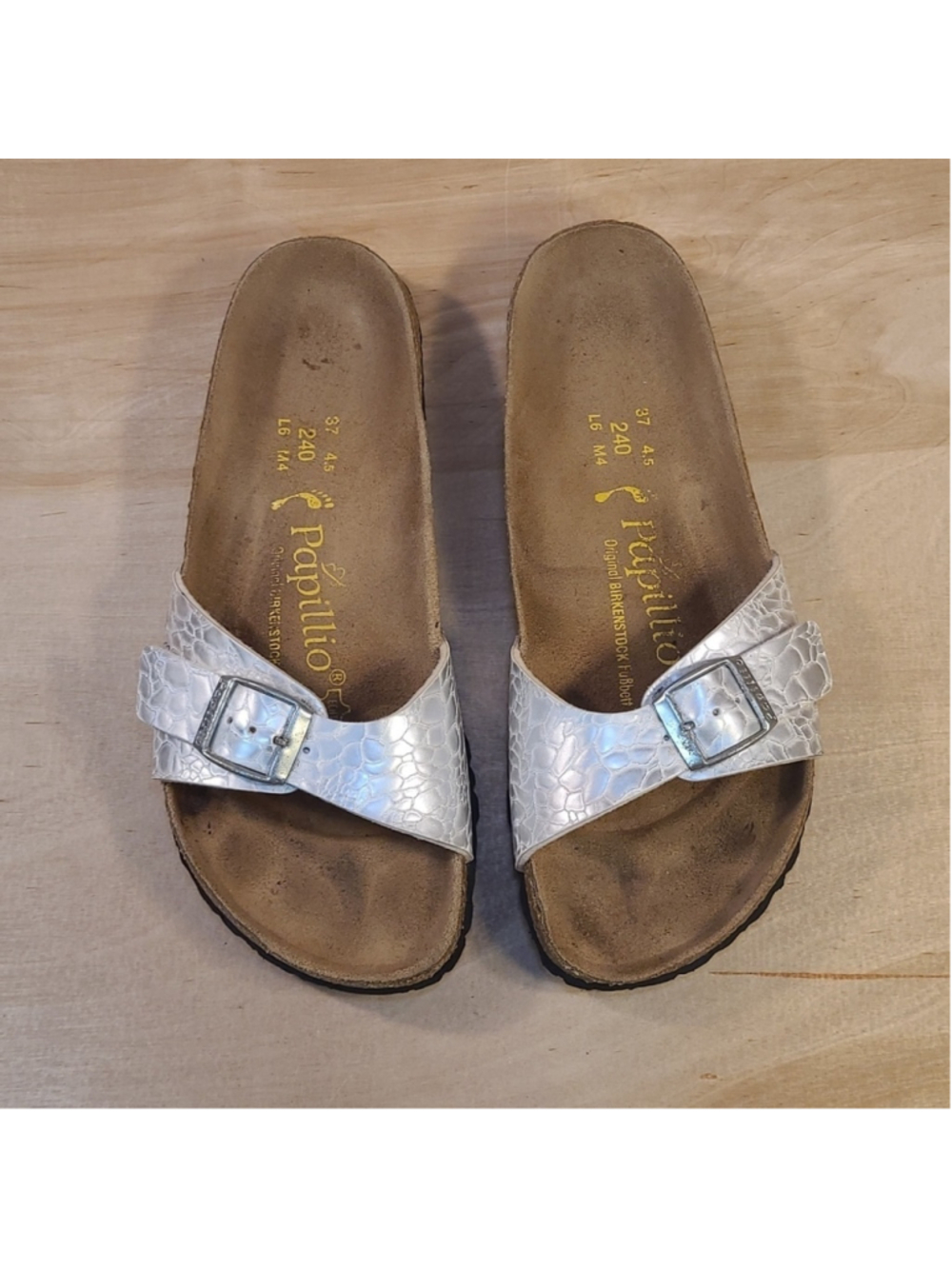 Birkenstock Papillio Madrid Silver Leather Women's Fashion Sandals - Picture 5 of 13